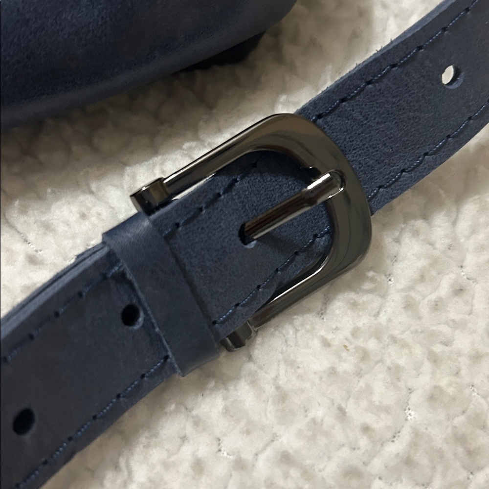 Blue Vegan Leather Crossbody Bag - Picture 13 of 13